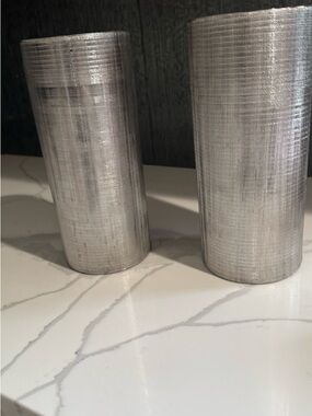 Silver Textured Cylinder Vases - Home Accents